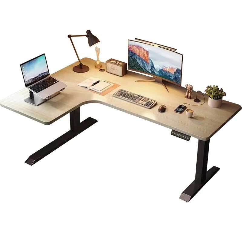 Electric Lifting Office Study Desk Solid Wood Student Home Corner Computer Desk Desktop