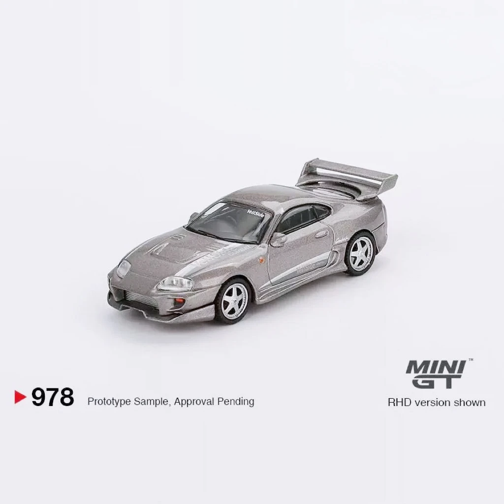 

MINI GT1:64 978 Toyota Supra Grey Alloy Car Model Collection Gift