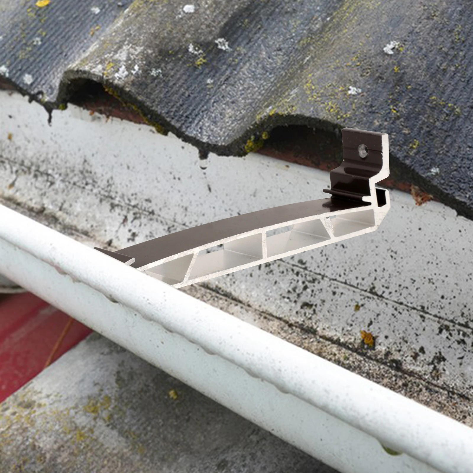 アルミ合金製雨樋ハンガーブラケット、ダークブラウン、ルーフラック、屋上雨樋固定ラック、ガーデンメタルブラケット、雨樋用