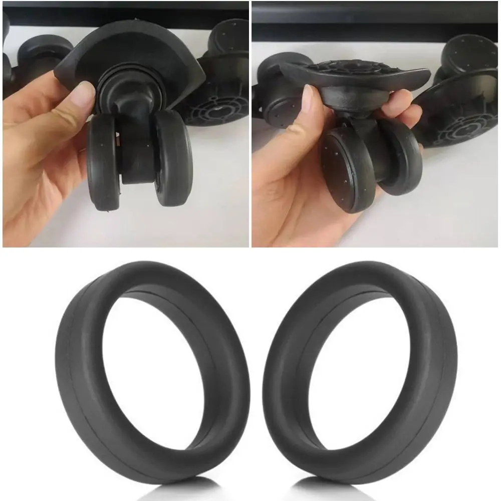 3Pcs Diameter 35 mm Rubber Ring Durable Flexible Silicone Wheel Hoops Thick Flat Elastic Luggage Wheel Ring Luggage Wheel