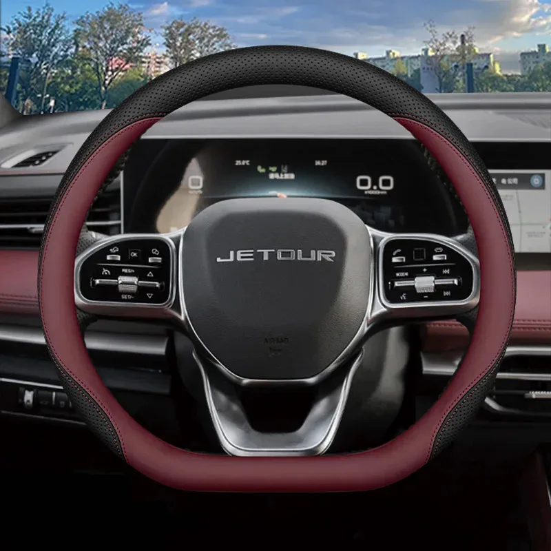 

For Jetour Traveler Shanhai T2 X70 Plus Pro X90 Plus Universal Car Steering Wheel Cover Protection Shell Car Accessories Leather