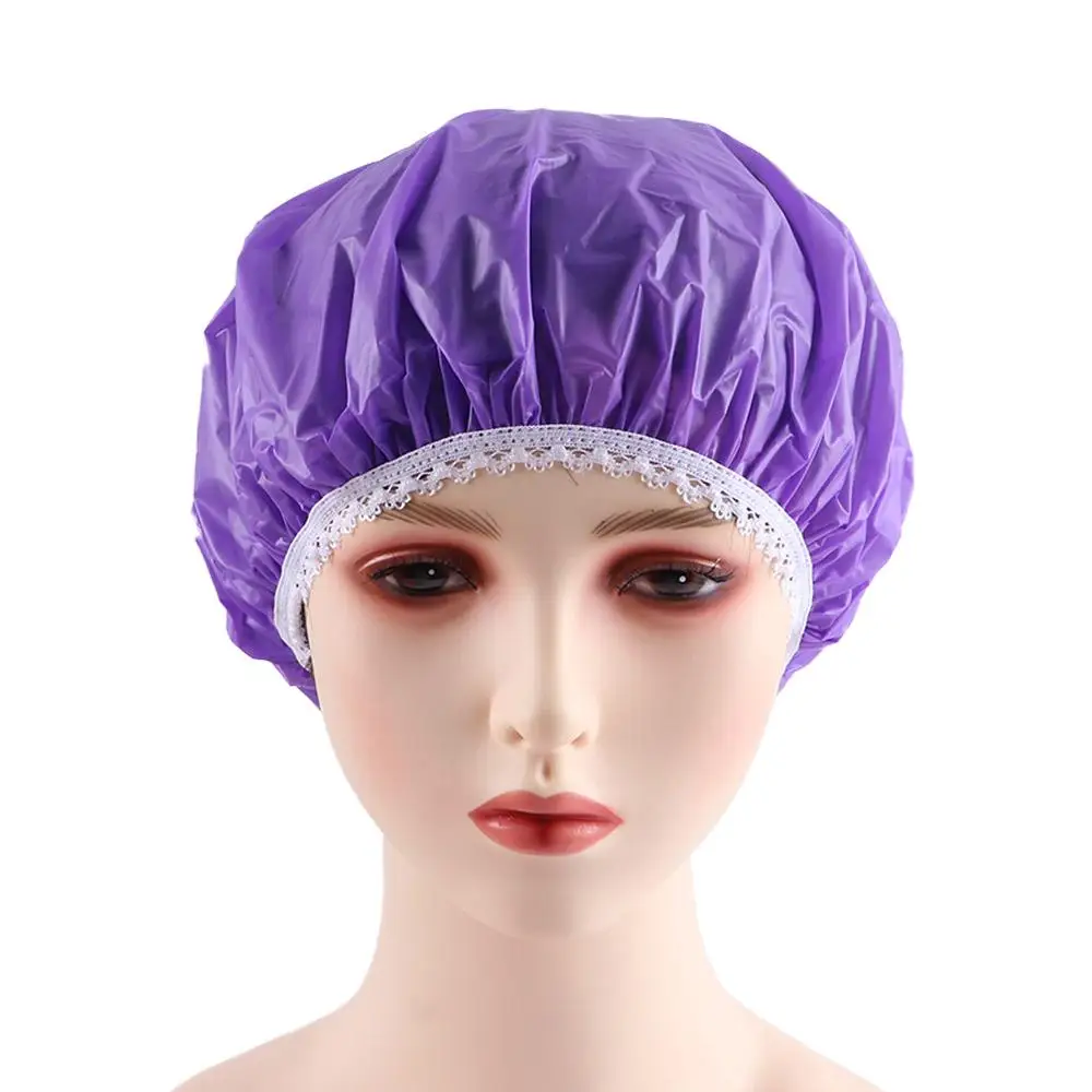 Colorful Elastic Shower Cap Home Waterproof Swimming Hats Household Shower Bathing Hair Cover Women Men Bathroom Products