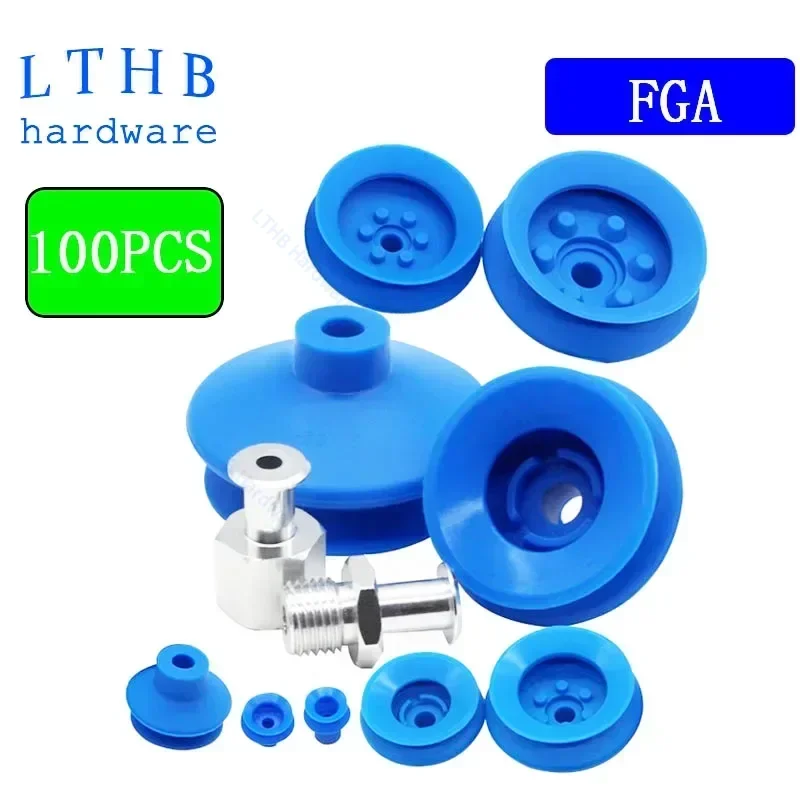 100PCS FGA Sucker Schmalz Series Pneumatic Vacuum Suction Cup Silicone Double-layer Robot Automatic Manipulator Accessories