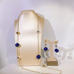 YULAILI 2026 New Arrivals Woman Long Chain Jewelry Set For Women Fashion Luxury Gold Plated Ladies Earring Necklace High Quality