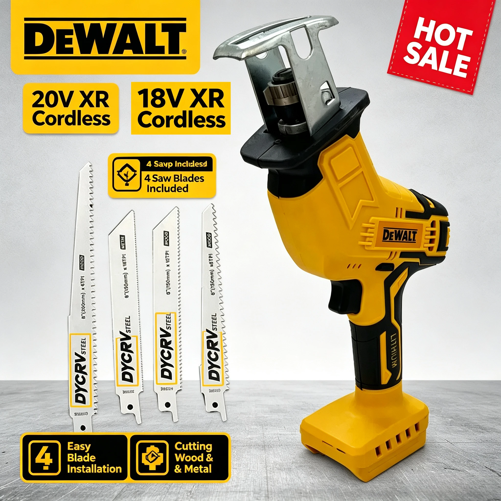Dewalt 2800RPM Brushless  Cordless Reciprocating Saw Electric Saw Multifunctional Saw for Metal Wood Pipe Cutting Power Tool 20V
