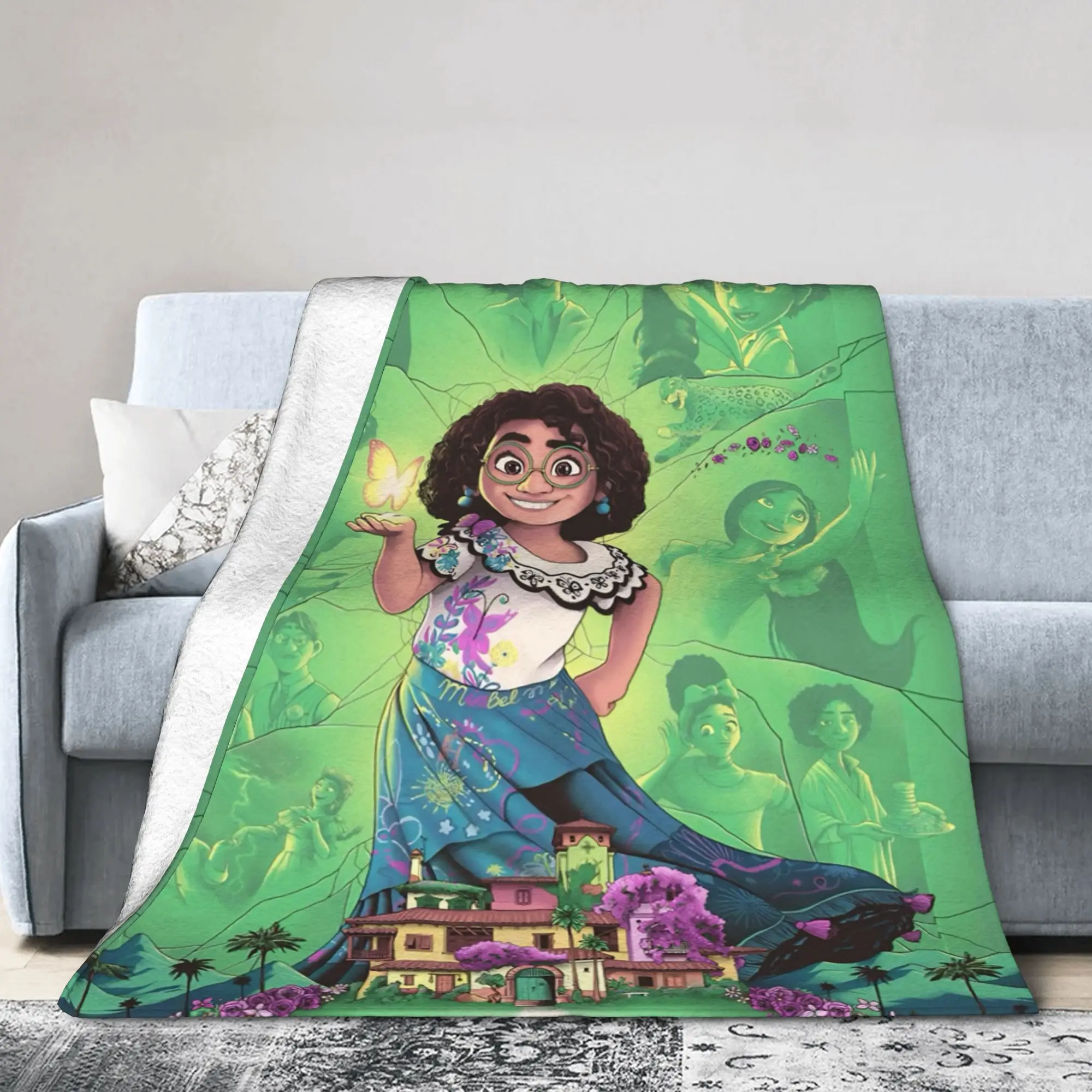 

Encanto Mirabel Madrigal Blankets Flannel Winter Magic Cartoon Casita Portable Thin Throw Blanket for Bedspreads