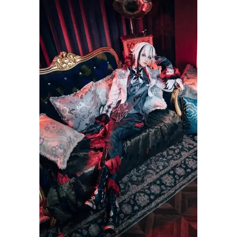 Genshin Impact Harlequin Cosplay Full Set Adult Women's Costume Wig And Uniform Suit for Halloween Carnival Party Role Play