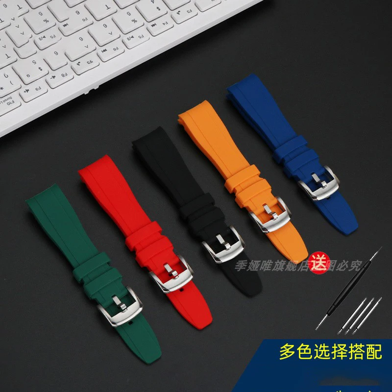 20mm 22mm cinturino in gomma con estremità curva per Casio Swordfish Duro MDV106-1A MDV-106/107-1A braccialetto cinturino sportivo in silicone impermeabile