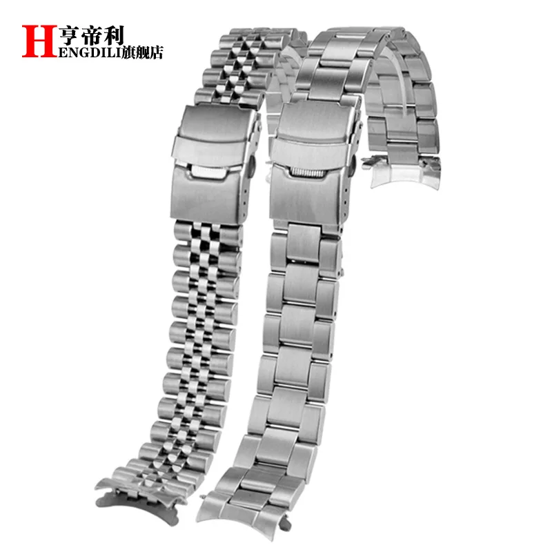 20 22mm Stainless steel men\'s watch chain For Seiko No. 5 SRPD63K1 SRPB41J1 green Water Ghost Casio MDV-106 watch strap bracelet