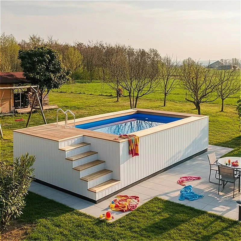 Portable swimming pool container 20ft rustproof anti leak outdoor above ground pool villa courtyard family recreation Customized