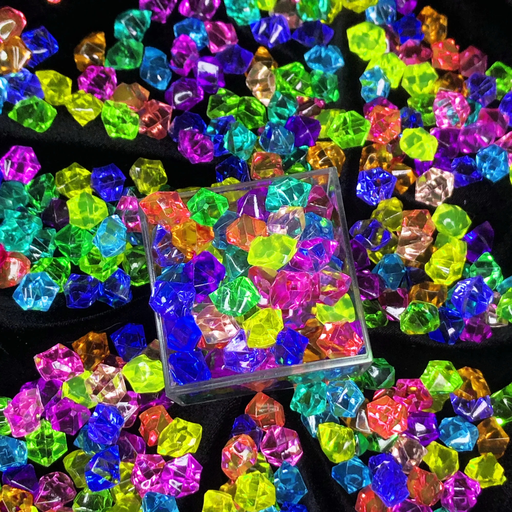 100 Stück Plastik Edelsteine Eis körner kleine Steine Kinder Juwelen Acryl Edelsteine Juwelen Schatz zerquetschte Kristall diamanten DIY Bastel spielzeug