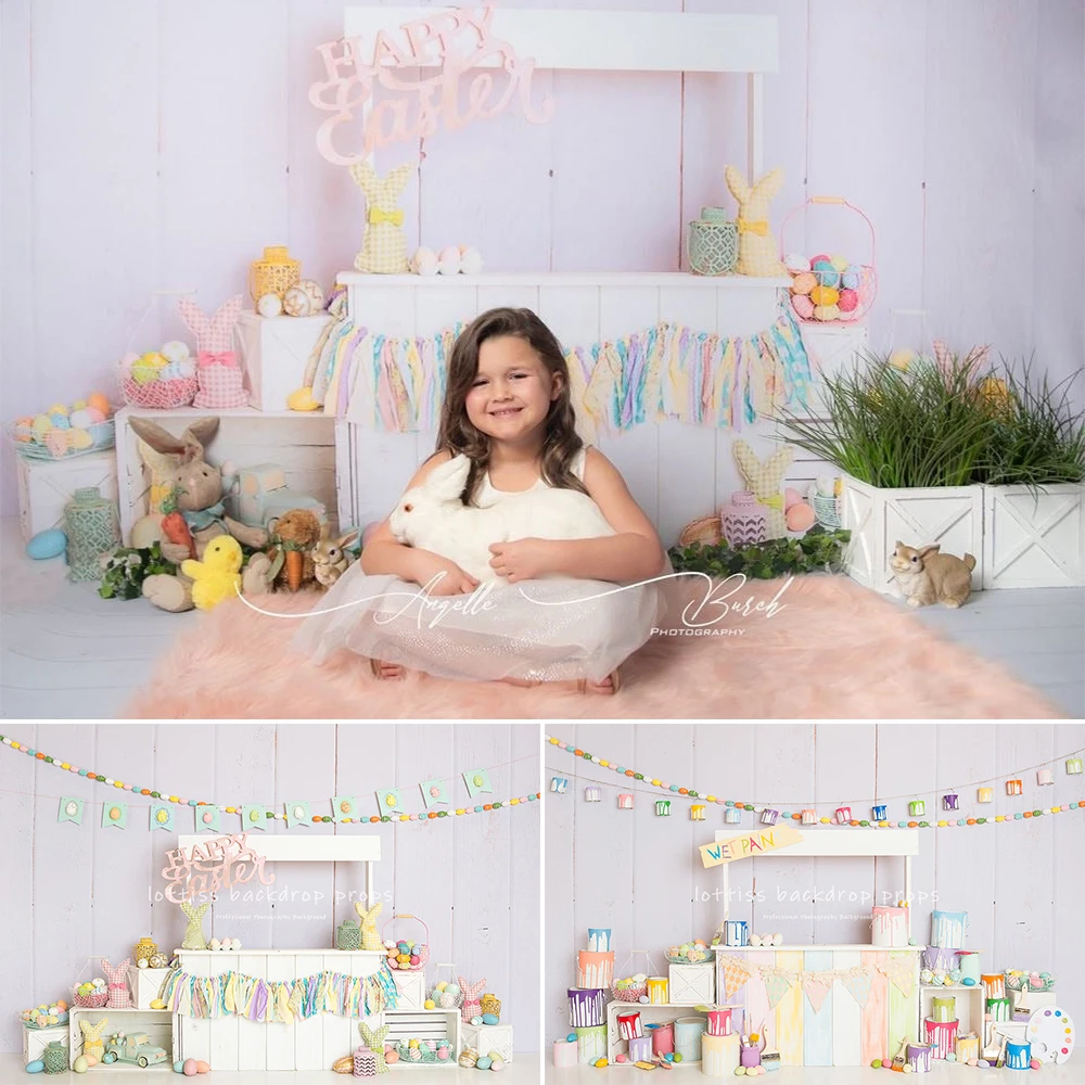 

Spring Easter Backdrops Kids Girl Photography Child Birthday Cake Smash Photocall Decors Garden Bunny Eggs Backgrounds