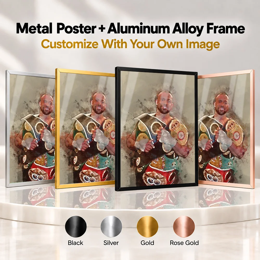 Roy Jones Jr Boxing Metal Poster With Aluminum Alloy Frame Customized Expressive Color Illustration Wall Art For Training Room