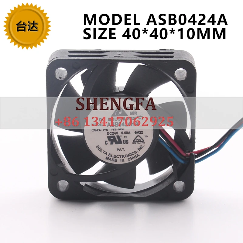 

Delta ASB0424HA 4010 DC24V 0.08A 3-wire printer inverter dual ball high air volume cooling fan
