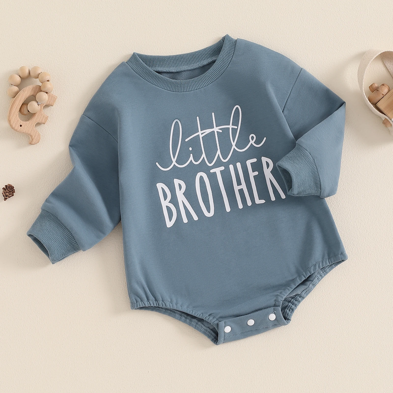 

BeQeuewll Fall New Baby Boy Sweatshirts Romper Casual Letter Print Round Neck Long Sleeve Toddler Bodysuit Jumpsuit Kids Clothes