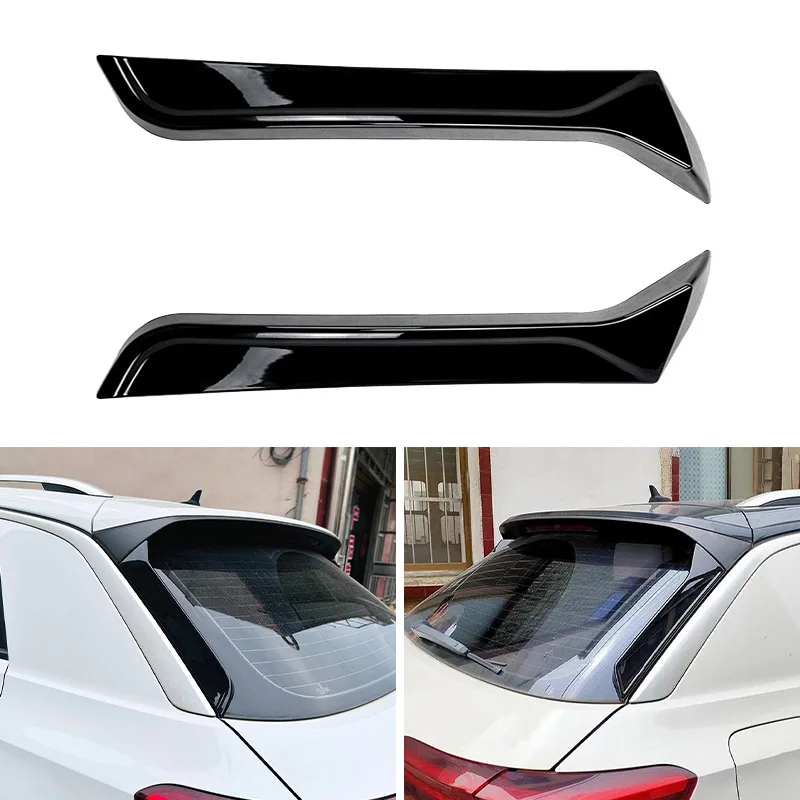 

Fit for VW T-ROC R R-Line A11 MK1 2017-2024 Rear Side Window Spoiler Lip Wing By ABS Gloss Black Body Kits 1 Pair