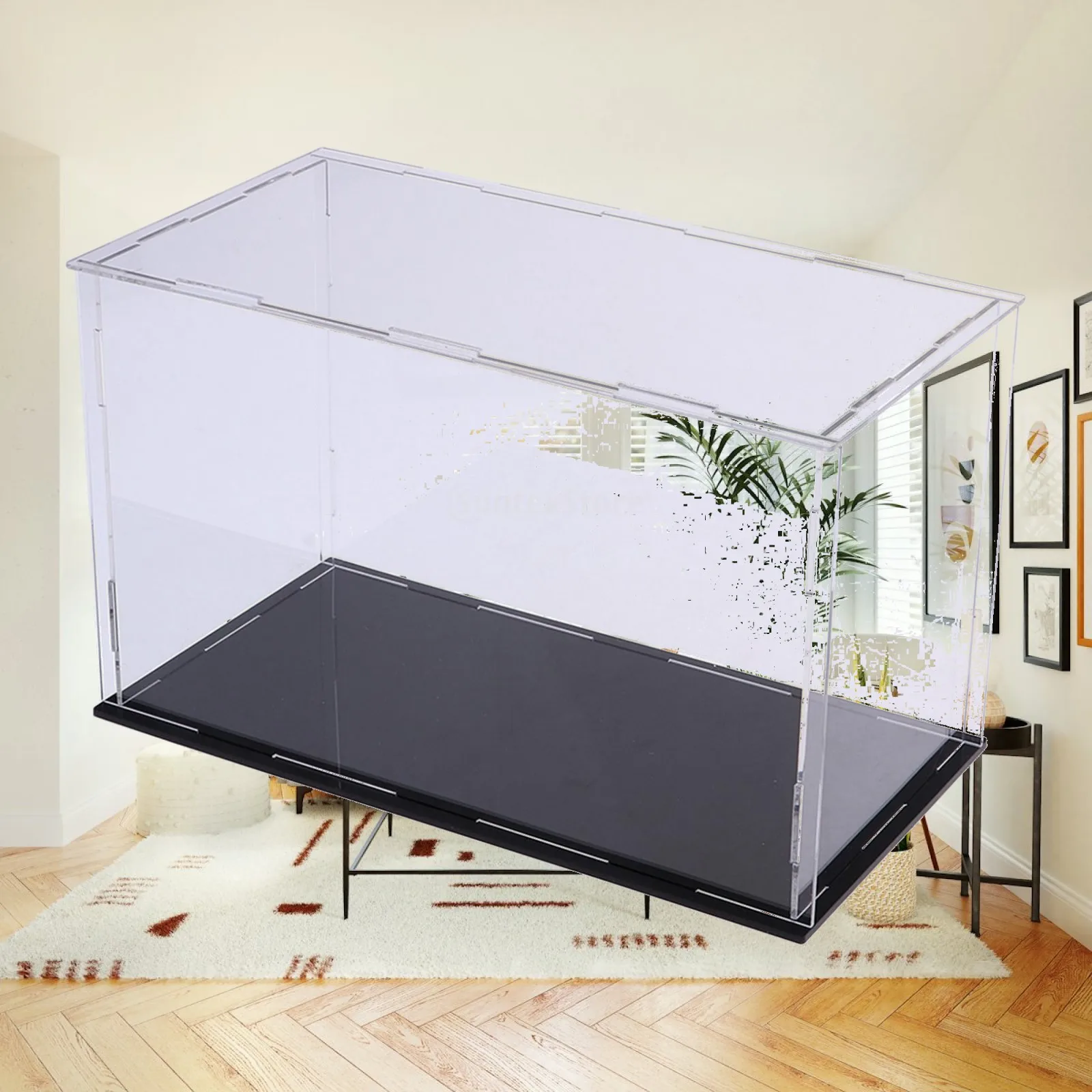 Dustproof Acrylic Display Cabinet Shelf Box for Action Figures Large Model Toys Clear Transparent Storage Container with Riser