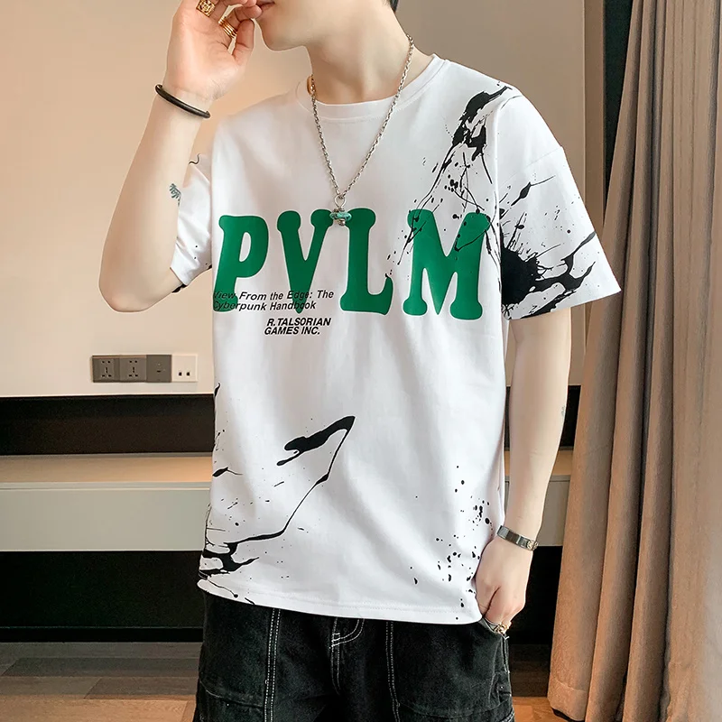 

High Quality 2023 Summer Men's T-Shirt Causal O-Neck Basic Top Short Sleeve Tees Classic Hip Hop Loose Tshirt Streetwear Clothes