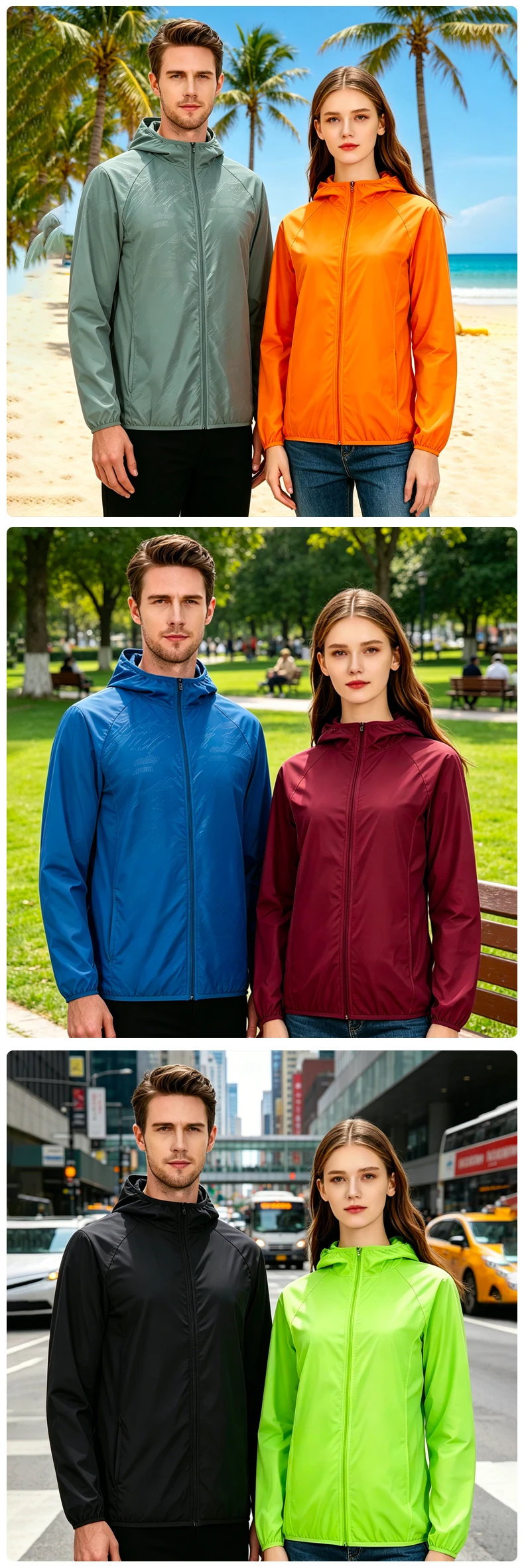 JNLN Wanderjacke für Herren und Damen, wasserdicht, Sonnenschutz, Windjacke, Camping, Klettern, Outdoor, Regenmantel, Unisex, tragbare Kleidung – Detail 21