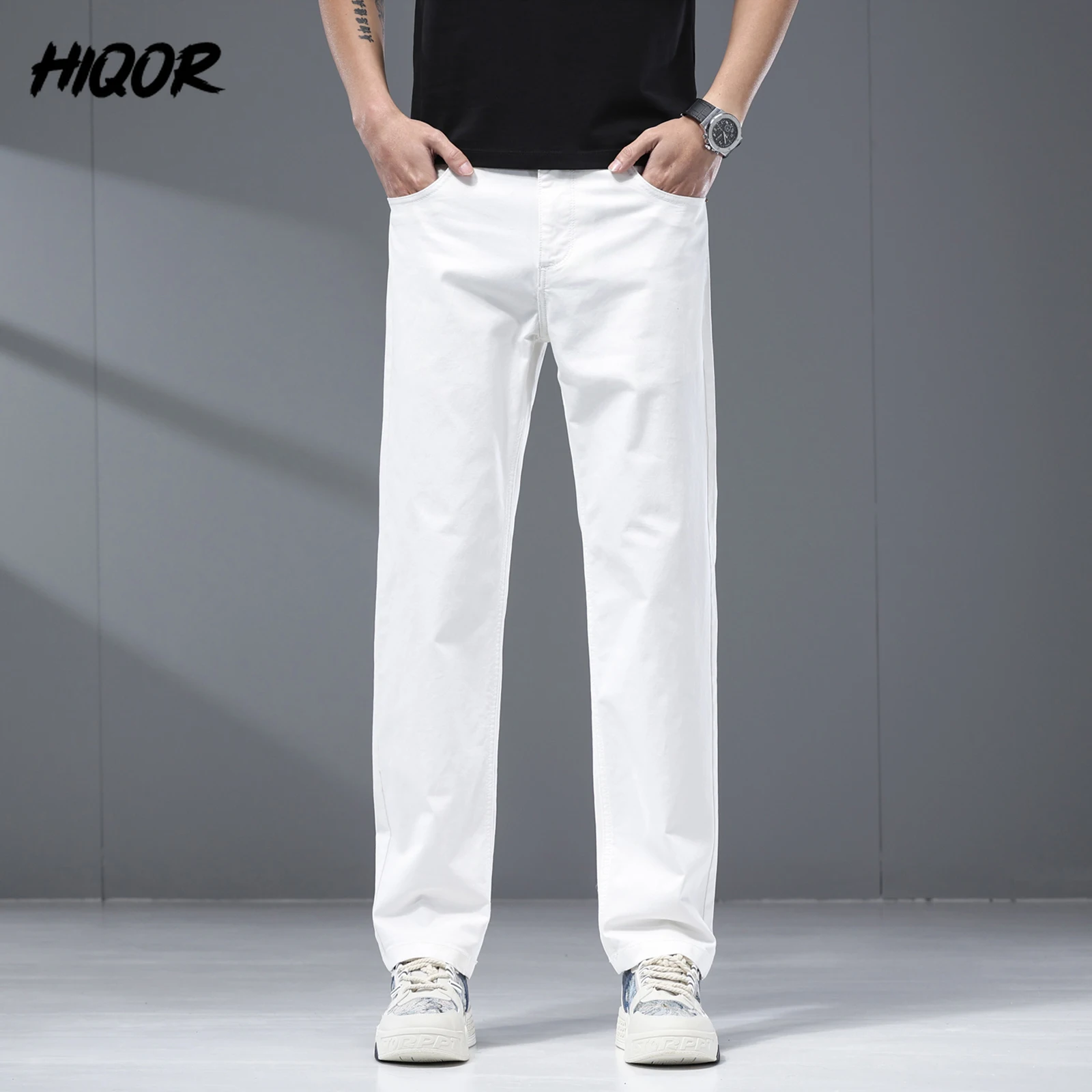 HIQOR Male Pants Solid Black Smart Casual Trousers For Men Suit Pants Korean Reviews New In Straight Pants Brand Men's Clothing