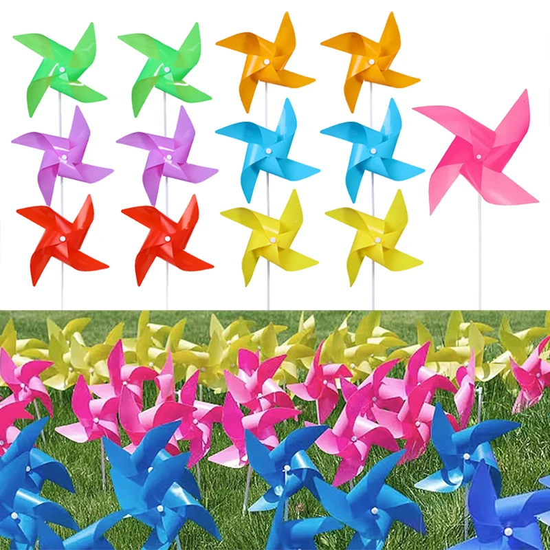 10/20 Stück Kunststoff-Windmühle, bunter Balkon für Gartendekoration, Rasen im Freien, malerische Spot-Aktivität, DIY-Dekoration, Requisiten, TMZ