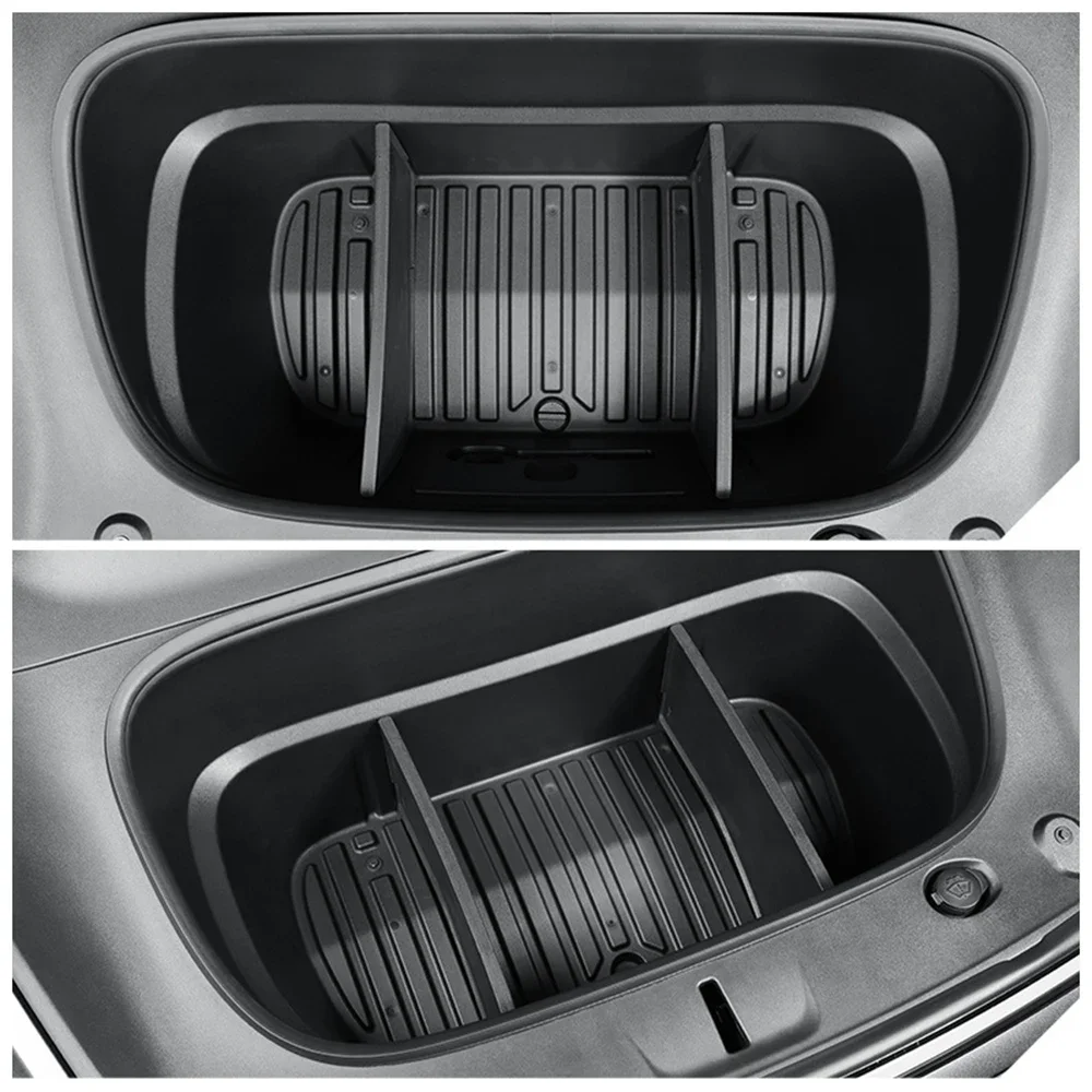 Frunk Space Organizer Storage Divider For Tesla Model Y L Juniper 2025 2026 Front Trunk Compartment Partition Plate Board 1 Pair