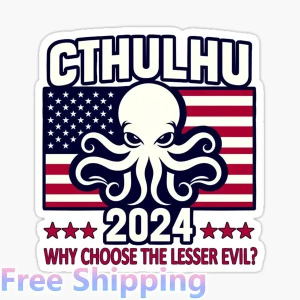 Cthulhu Occult Vote for Cthulhu 2024 Elections Occult No Lives Matter Pagan Octopus Monster Bumper Sticker Vinyl Decal