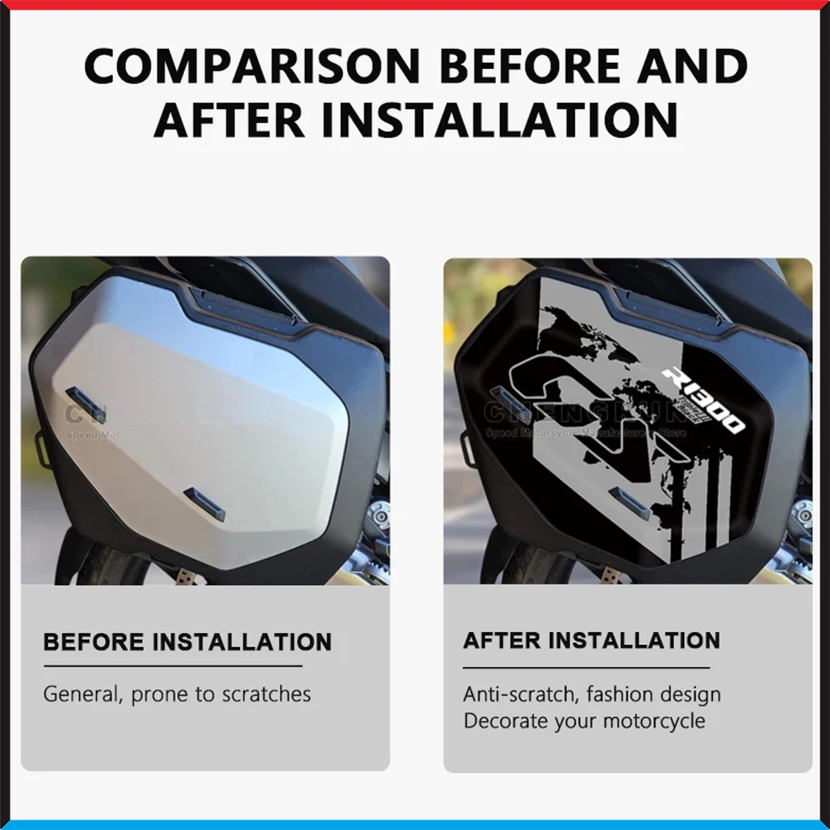 

GS 1300 Sticker Trophy Triple Black Option 719 Motorcycle Suitcase Stickers Protective Decal for BMW R1300GS R 1300 GS 2024 2023