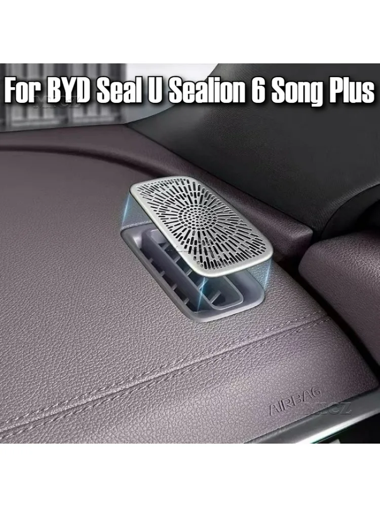 Couvercle de sortie d'air pour haut-parleur BYD Seal U Sealion 6 Song Plus 2022 2023 2024, garniture Audio, couvercle de protection en acier inoxydable