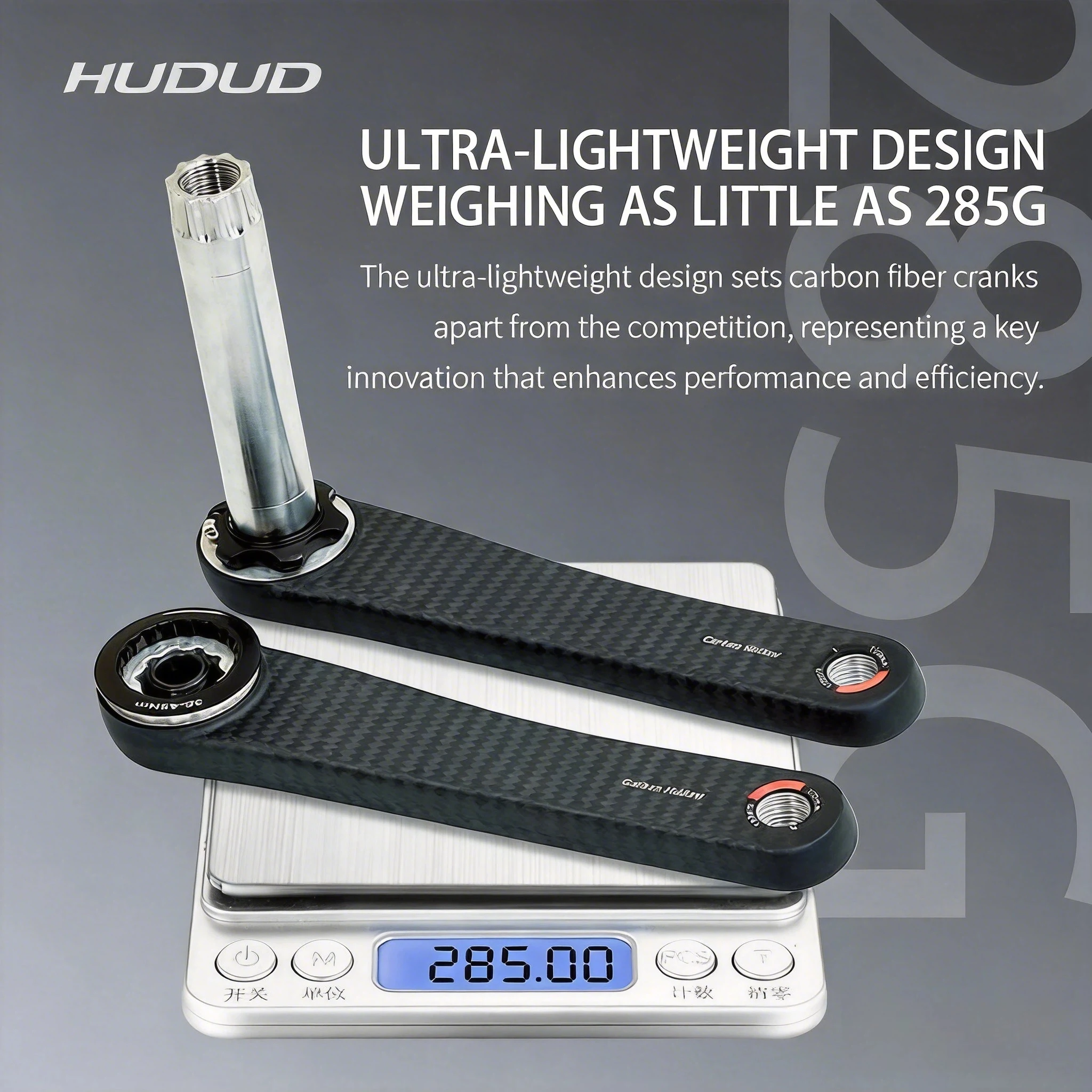 285g Ultralight Carbon Crankset 24mm Ti Spindle 155-175mm Road Crank XCADEY Easton Spider 110BCD Power Meter Ready