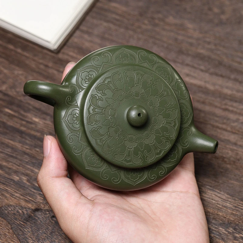 170cc Antique Yixing Purple Clay Teapot Raw Ore Green Mud Filter Tea Infuser Handmade Beauty Tea Pot Chinese Zisha Teaware