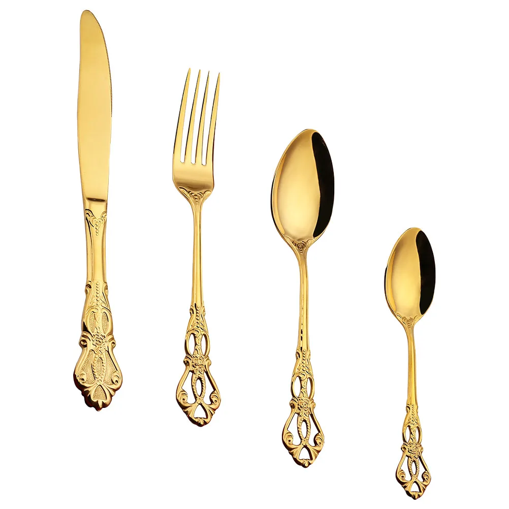 

1set Stainless Steel Tableware Set Western Cutlery Serving Utensils Kitchen Spoon Steak Dining Home Restaurant