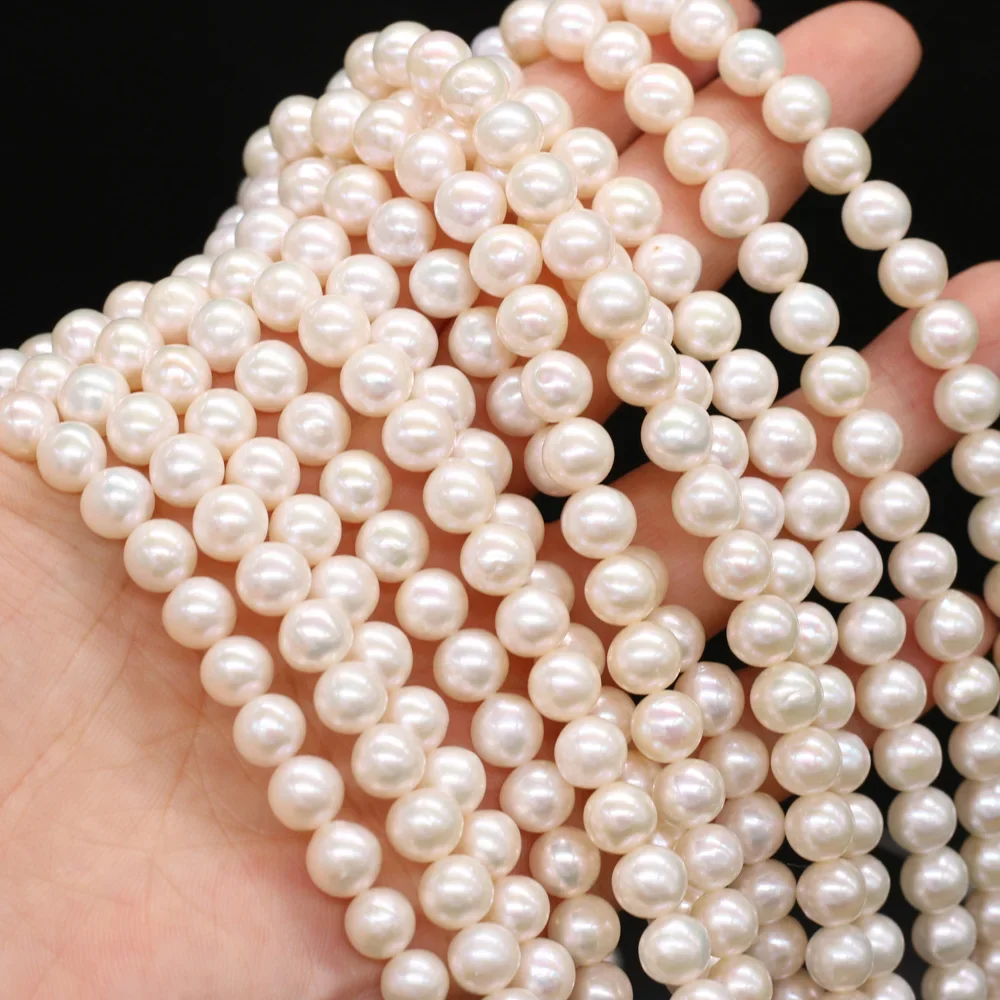 Natural Freshwater Pearl Beads Round Shape isolation Loose Beads For jewelry making DIY necklace bracelet accessories 7-8mm