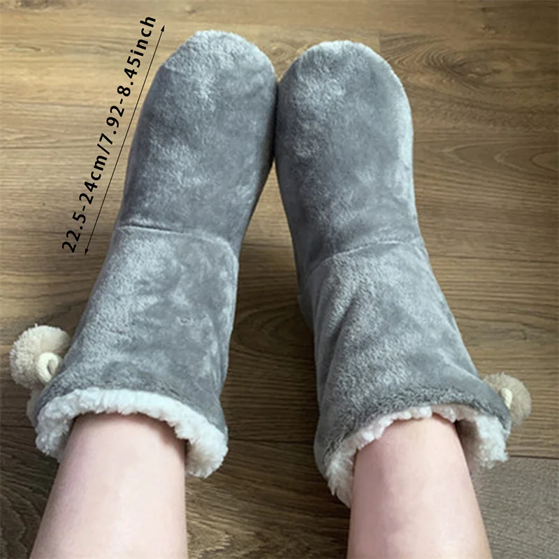 Floor Boots Sock Covers Fall and Winter Thickened Warm Non-slip Bottom Indoor Cotton Shoes Early Education Parent-child Shoes