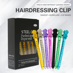 12Pc Hairpin Duckbill Hairpin Aluminum Barbershop Hairdressing Clip Hair Fixed Hairclips Salon Home Stlying Tool