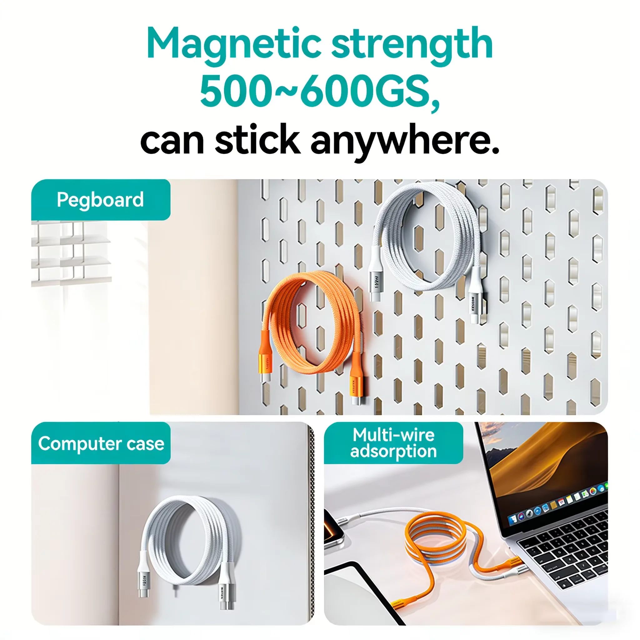 SAMZHE Magnetisches Ladekabel 100W USB Typ C zu USB C Kabel für MacBook iPhone17 16 iPad Samsung Xiaomi PD Schnellladekabel – Detail 10