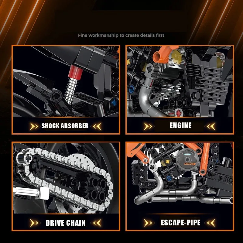 مجموعات مكعبات بناء نموذج دراجة نارية للأطفال ، ألعاب قرميد سباق الدراجات النارية للفتيان ، هدايا أعياد الميلاد للأطفال ، ألعاب MOC tanical ، بالغين ، * * * *