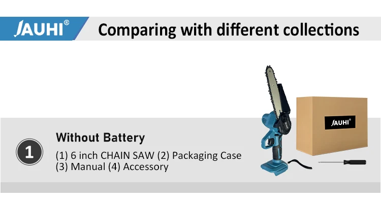 6inch Electric Chainsaw Rechargeable Small Wood Spliting Cordless Chain Saw One-handed Woodworking Tool for Garden Tools