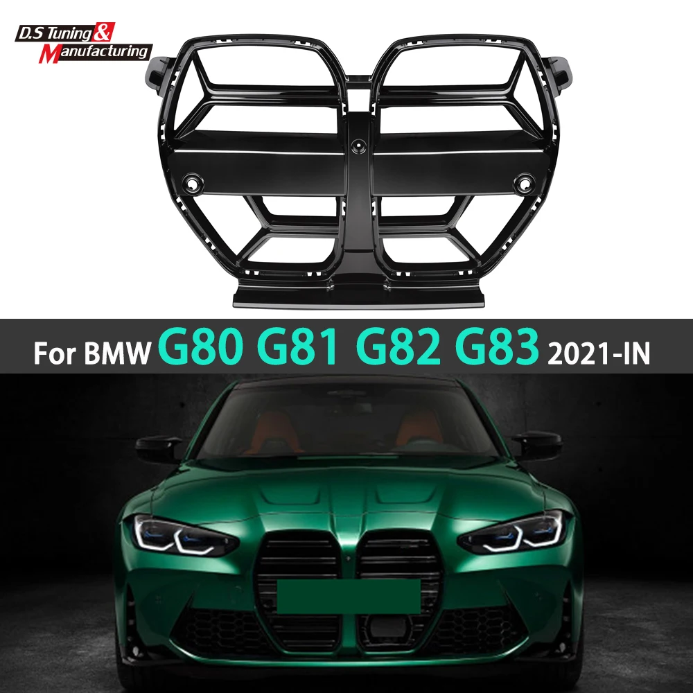 

ABS Plastic Bumper Grilles for BMW G80 G81 M3 G82 G83 M4 2021 - IN Glossy Black Front Hood Kidney Grille ACC and No ACC Support