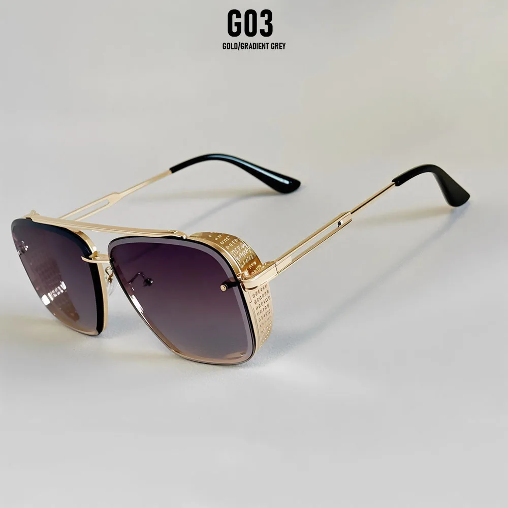 2023 Steampunk Sonnenbrille Für Männer Vintage Punk Sonnenbrille Frauen Trendy Platz Mode Gläser Luxe Gafas De Sol Hombre Zonnebril – Detail 6