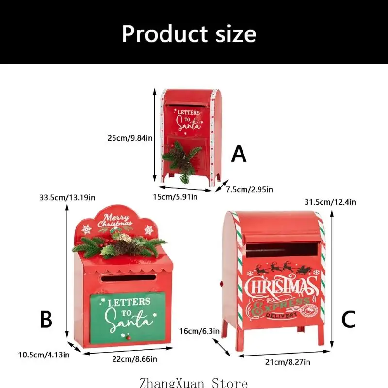Christmas Mailbox Display Accent for Entryways and Retail Showcases 3XUF