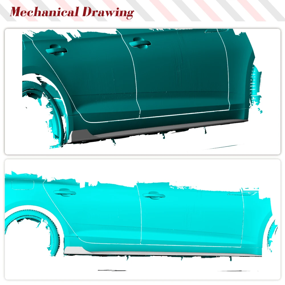 Car Side Skirts Door Body Kits Blade for Audi A5 Sline S5 B9 2017-2020 Carbon Fiber / FRP Side Skirts Steps Extension Lips