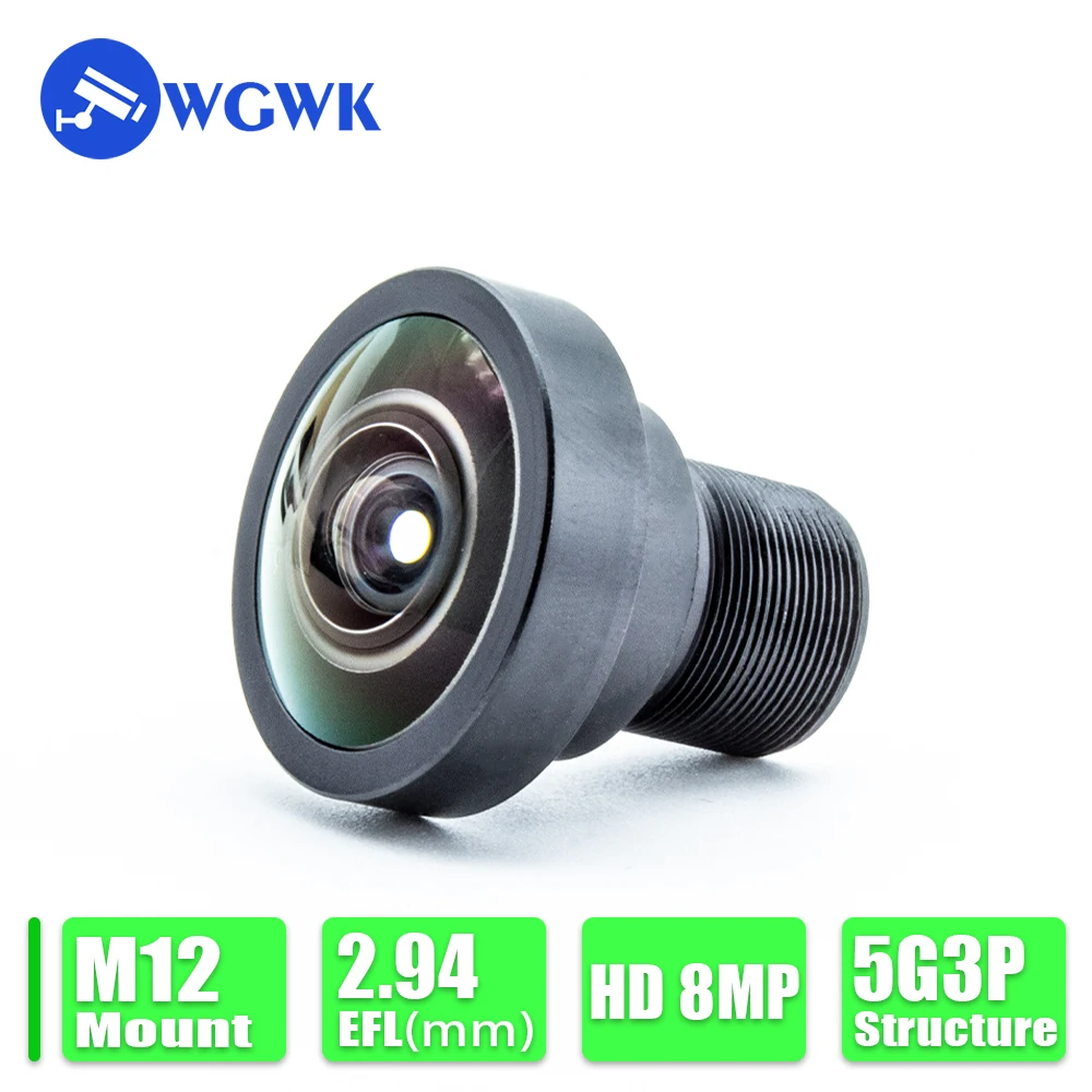 

WGWK-4138 HD 8MP M12 Mount Lens 2.94mm Focal length 1/1.8" SC4210 Ultra Wide Angle For IP CCTV and Security Camera