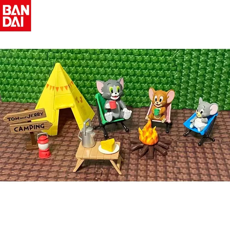 Bandai Tom and Jerry Tom Jerry Taffy Camping Camping Series Hand-made Gashapon Model Spot Genuine Holiday Gift