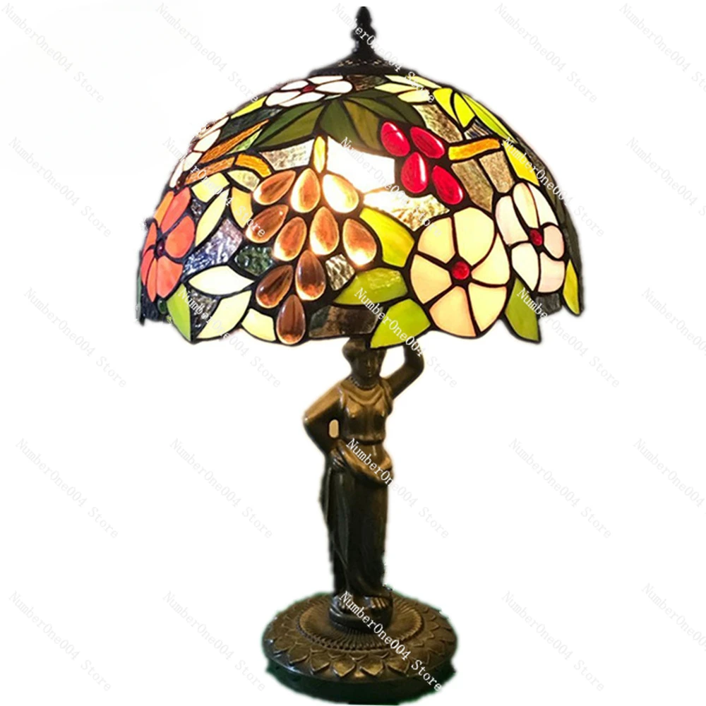 

Lamps European Style Living Room Table Lamp Bedroom Bedside Lamp Wedding Decoration Lamp Art Retro Grape-like Lights