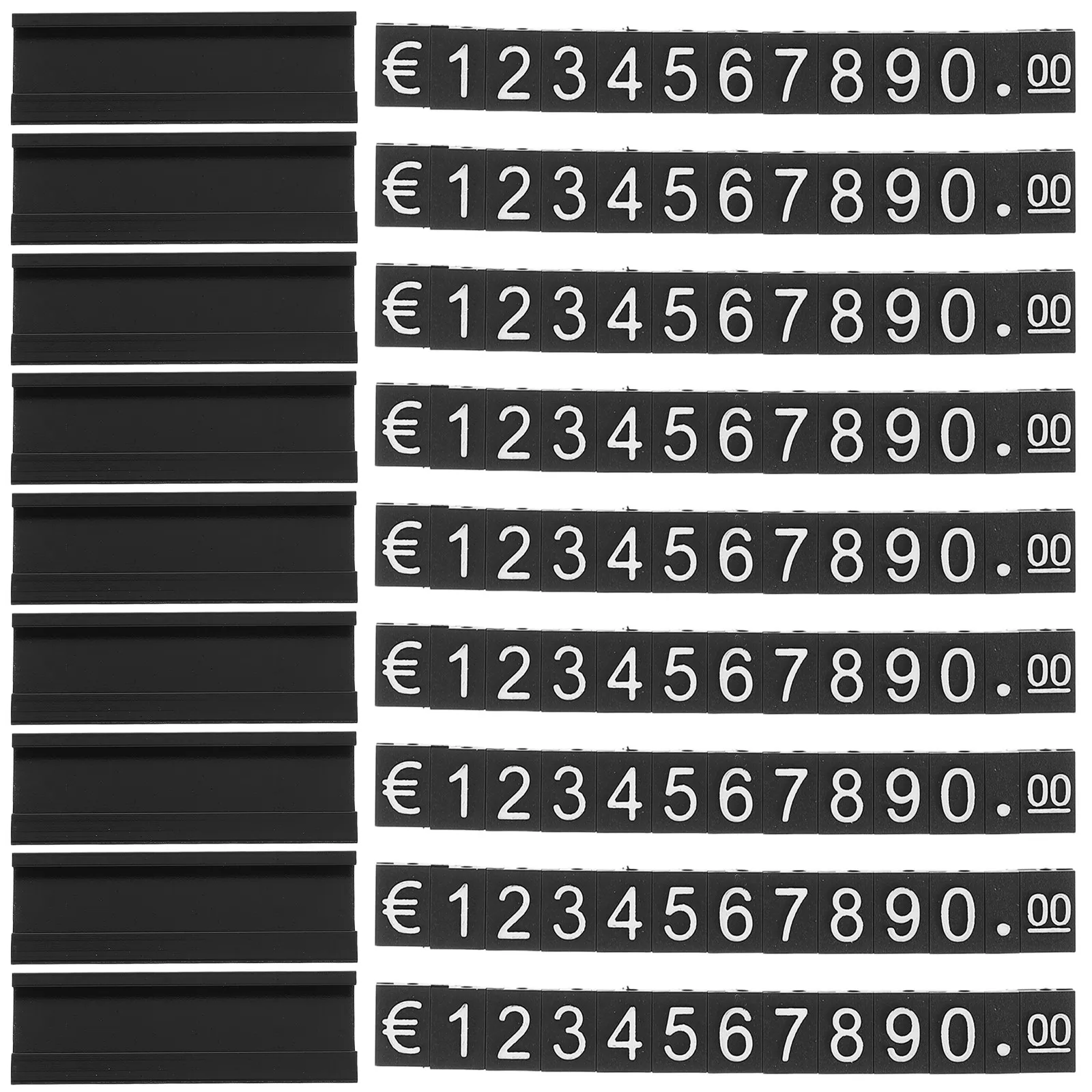 Jewelry Price Tag Cubes 16 Sets Adjustable Number Letter Display Kit Matte Retail Counter Sign Holder