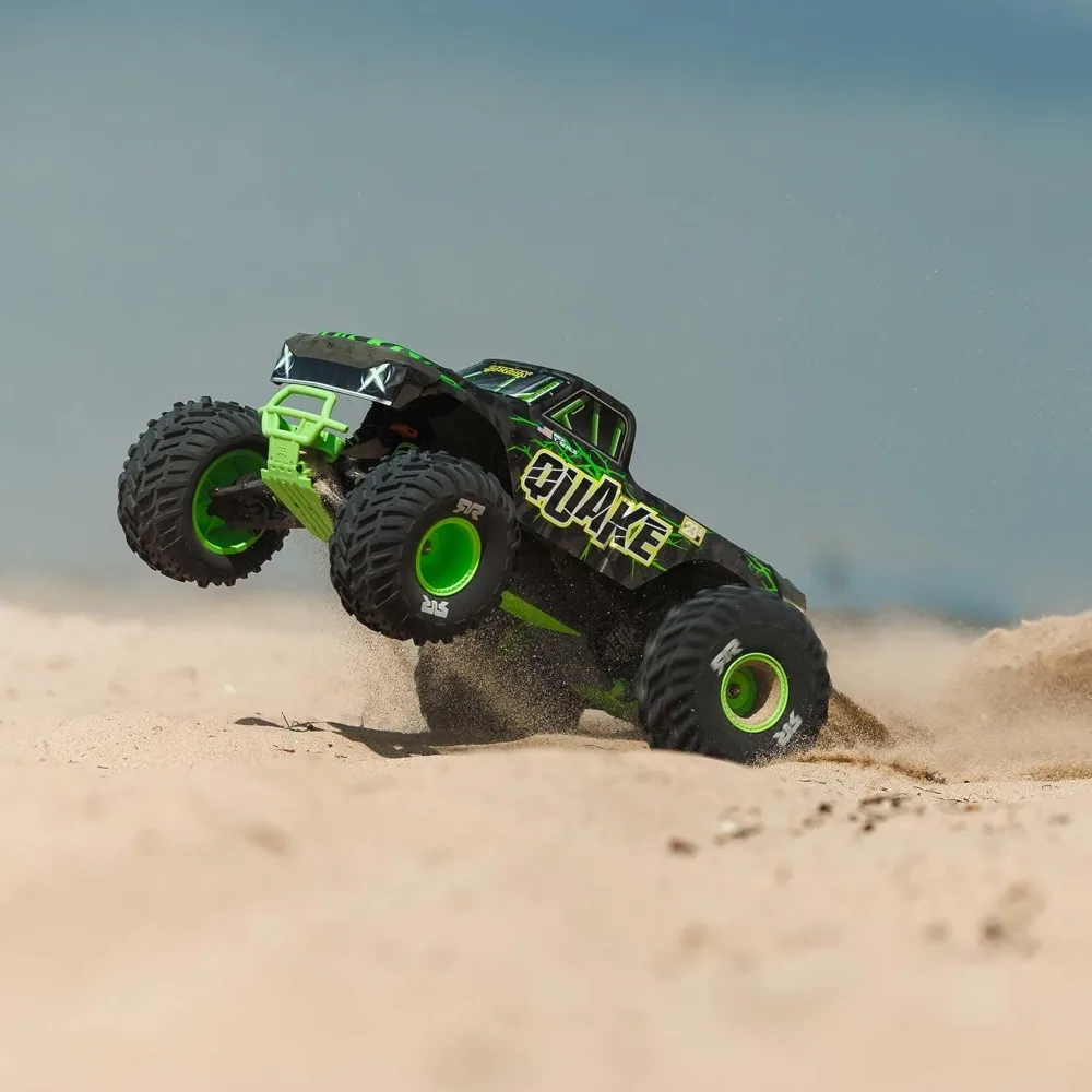 RC Truck1/10 Quake 223S 2WD RTR (Battery and Charger Not Included) Brushless Monster Truck, Green, ARA3537T2 image 5