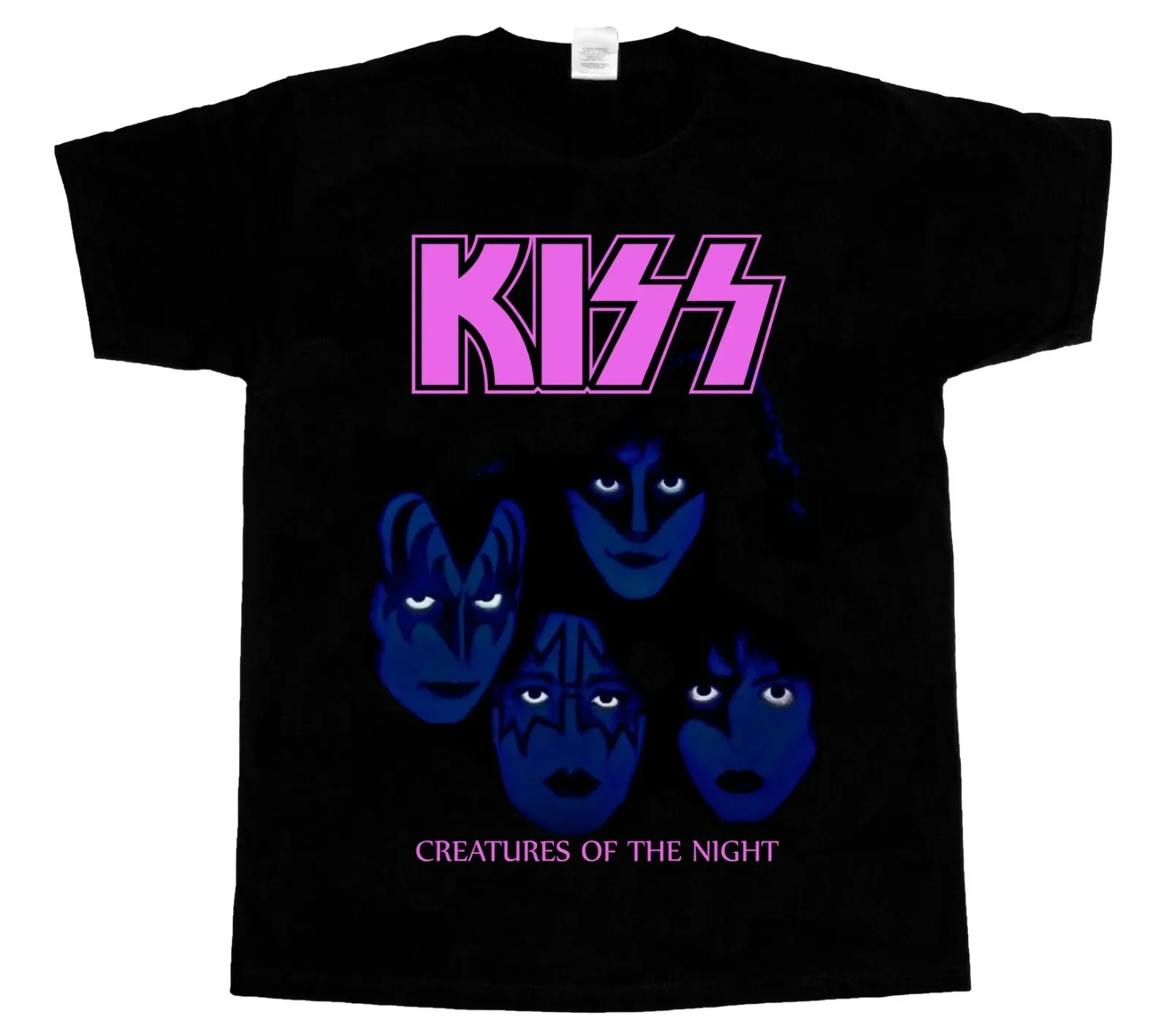 KISS CREATURES OF THE NIGHT UNMASKED SHORTS - LONG SLEEVE NEW BLACK T-SHIRT-