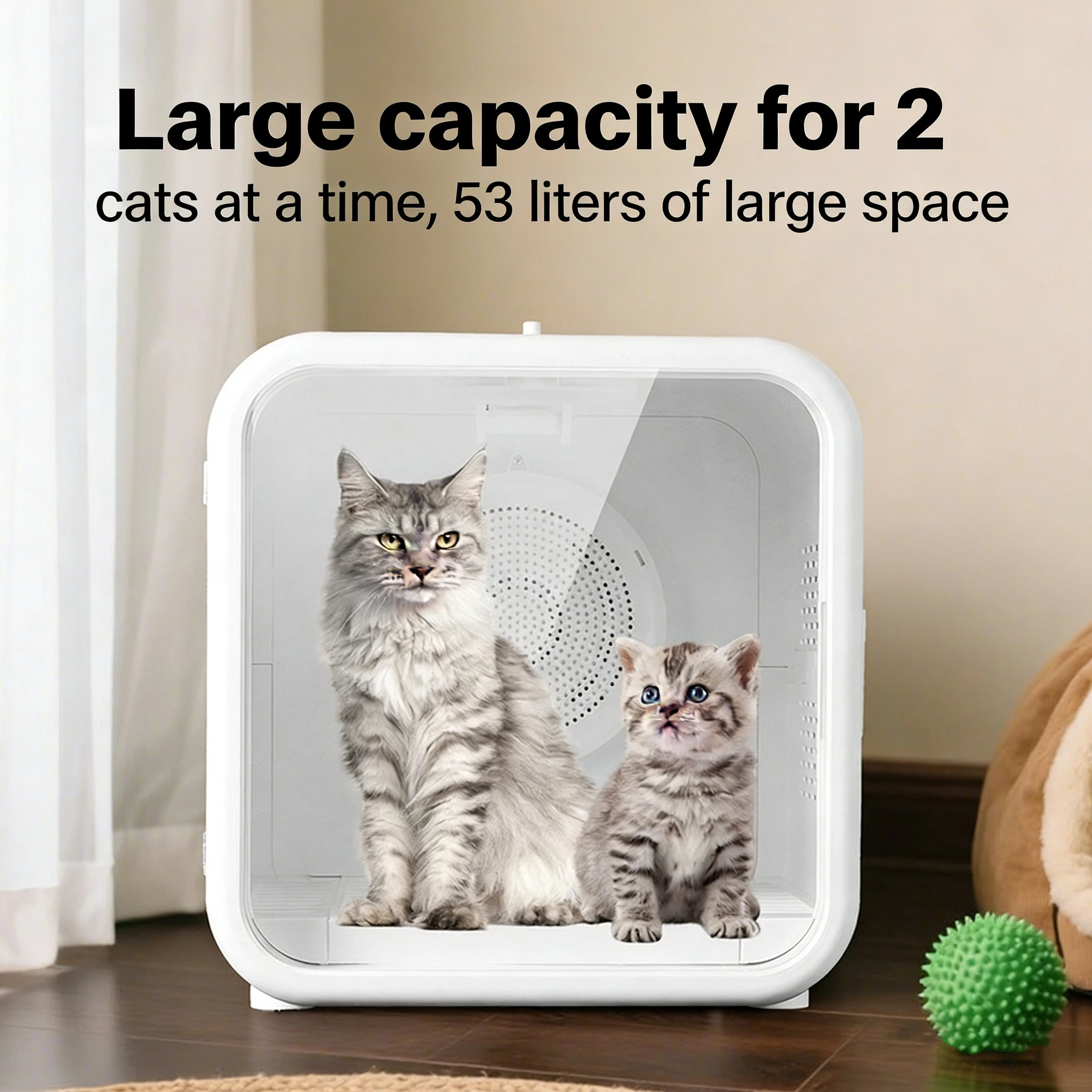 Automatic Pet Hair Dryer Box,Powerful Motor Fans Blower for Cats and Small Dogs,360° Drying,Temperature Control,Self-Dryer Boxes