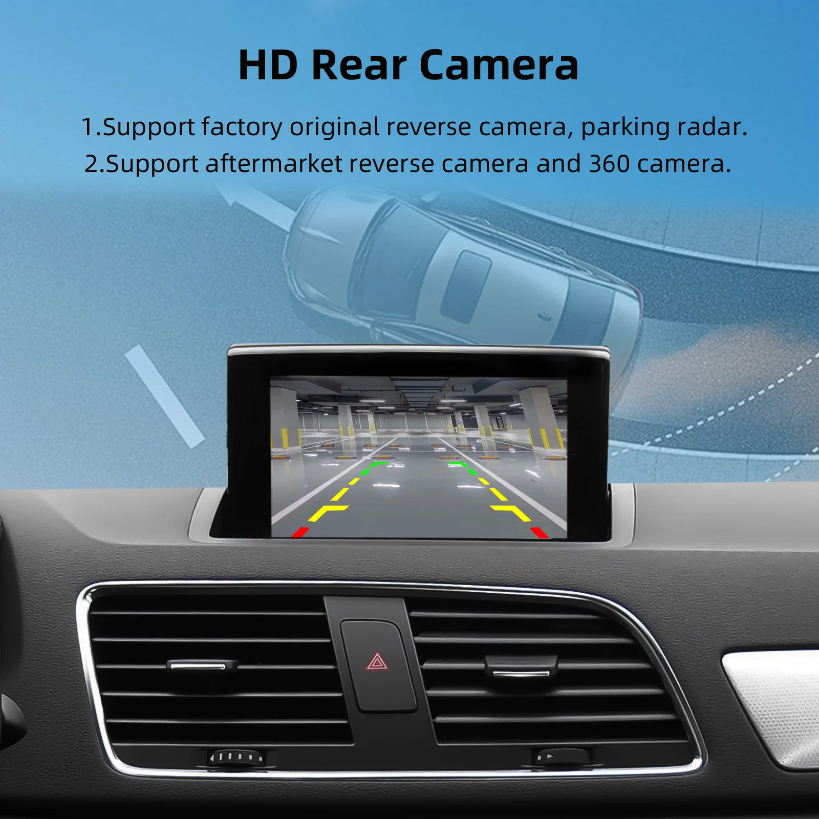 صندوق فك ترقية شاشة Ezonetronics OEM لسيارة Audi A1 Q3 2012-2018، شاشة 6.5 بوصة/7 بوصة، MMI 3G مع CarPlay وAndroid Auto